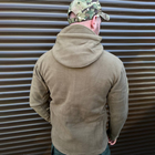 Утепленная мужская флисовая кофта с капюшоном и липучками под шевроны / Флиска в цвете койот размер L - изображение 4