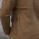 Утепленная мужская флисовая кофта с капюшоном и липучками под шевроны / Флиска в цвете койот размер L - изображение 7