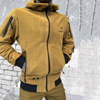 Мужская флисовая кофта с капюшоном "Sota Logos-tac" / Флиска с карманами койот размер 2XL - изображение 3