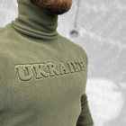 Мужской Флисовый Гольф с принтом "Ukraine" / Плотная Водолазка олива размер XL - изображение 5