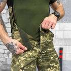 Мужские зимние брюки ripstop с утеплителем синтепон 100 / Штаны "logos tactical" с подтяжками пиксель размер L - изображение 4