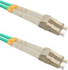 Patchcord światłowodowy Qoltec LC/UPC - LC/UPC Multimode 50/125 OM3 Duplex 3 m Turkusowy/Niebieski (5901878540771) - obraz 1