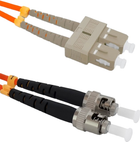 Patchcord światłowodowy Qoltec SC/UPC - ST/UPC Multimode 50/125 OM2 Duplex 2 m Pomarańczowy (5901878540641) - obraz 1