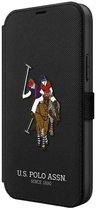 Etui z klapką U.S. Polo Assn Embroidery Collection book do Apple iPhone 12 mini Black (3700740492277) - obraz 2