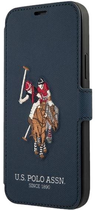 Etui z klapką U.S. Polo Assn Embroidery Collection book do Apple iPhone 12 Pro Max Navy (3700740492321) - obraz 1