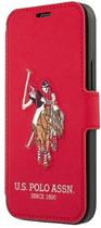Etui z klapką U.S. Polo Assn Embroidery Collection book do Apple iPhone 12 Pro Max Red (3700740492383) - obraz 1