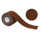 Кінезіо тейп еластична адгезивна стрічка з бавовни BOOB Tape Тейпування Груди 5 см х 5 м коричневий - изображение 1