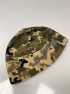 Військова шапка під шолом на флісі 260г/м Піксель. Розмір 58-59 - зображення 6