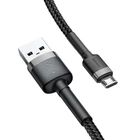 Кабель для зарядки Baseus Cafule Cable нейлоновый USB-micro USB QC3.0 2.4A 0.5M Black/Grey (YM0721)