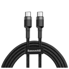 Кабель Baseus Cafule USB Type-C to USB Type-C PD2.0 60W Flash Charge Cable 0.5 м Black/Grey (YM0443)