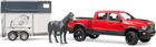 Samochód Bruder RAM 2500 Pickup Truck W Horse Trailer and Horse (02501) (4001702025014) - obraz 3