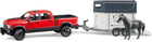 Samochód Bruder RAM 2500 Pickup Truck W Horse Trailer and Horse (02501) (4001702025014) - obraz 4