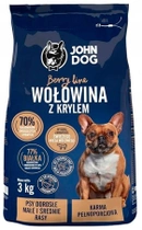 Karma dla psów małych ras John Dog Berry Line M/S rasy Wolowina z krylem 3 kg (5903246849851) - obraz 1