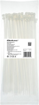 Opaski zaciskowe Qoltec Nylon UV 4.8 x 250 mm 100 szt Biały (5901878522050) - obraz 1