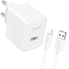 Зарядне мережеве Hoco CS11A USB 2.1A + кабель USB to Lightning 1M зарядка для мобільних пристроїв iOs Iphone Білий