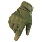 Тактичні рукавички закриті хакі з сенсором ЗСУ повнопалі армійські рукавички з пальцями тактичні L - зображення 1