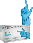 Рукавички нітрилові 5,8 гр., AMPri Med-Comfort Blue (100 шт. / 50 пар), сині, розмір M - изображение 1