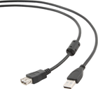 Kabel Gembird USB 2.0 typu AM-AF z filtrem ferrytowym czarny 4.5 m (CCF-USB2-AMAF-15) - obraz 1