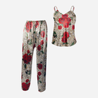 Піжама (майка + брюки) жіноча DKaren Dk-Ki XS Коричнева з квітковим візерунком (5903251425989) - зображення 3