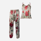 Piżama (podkoszulka + spodnie) damska DKaren Dk-Ki L Brązowa z kwiatowym wzorem (5903251426016) - obraz 4