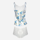 Еротичний комплект (майка + трусики-шорти) жіночий DKaren Dk-Ka L Білий с синім (5903251426498) - зображення 2