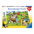 Zestaw puzzli Ravensburger Koty i psy 21 x 21 cm 3 x 49 elementów (4005556080021) - obraz 1