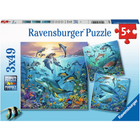 Набір пазлів Ravensburger Світ океанських тварин 27 х 19 см 3 х 49 елементів (4005556051496) - зображення 1