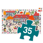 Puzzle klasyczne Djeco Puzzle z ukrytymi przedmiotami Szkoła dla jeży 61 x 38 cm 35 elementów (3070900075955) - obraz 2