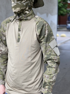 Рубашка мужская военная тактическая с липучками под шевроны ВСУ (ЗСУ) Убакс Турция 6584 L хаки - изображение 5