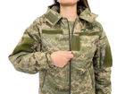 Женская военная форма зимняя костюм утеплитель Softshell + синтепон 200 (до -20) Пиксель размер 46 (FV- 001-46) - изображение 6