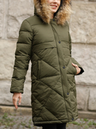 Куртка демісезонна довга з капюшоном жіноча PERSO BLH919079F L Хакі (5905080208702) - зображення 3