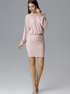 Sukienka damska z bufiastymi rękawami Figl M635 L Różowa (5902194361354) - obraz 1