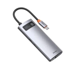 Док-станция адаптер хаб Baseus Metal Gleam Series 6-in-1 Multifunctional Type-C HUB Docking Station WKWG030013 Grey