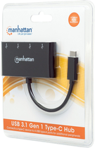 Hub USB Manhattan Type-C na 4 porty USB 3.0 (0766623162746) - obraz 5