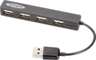 Hub USB Digitus Ednet USB 2.0 4 porty Czarny (4054007850409) - obraz 1