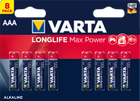 Батарейка Varta Longlife Max Power 8 AAA (04703101418) - зображення 1