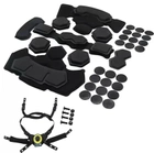 Подвесная система с защитными противоударными подушками для военного шлема Черный - изображение 2