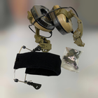 Навушники Earmor M31 з кріпленням на шолом HD-ACC-08 Койот, активні навушники з адаптером чебурашка на рейку ARC (243810-244391) - зображення 1