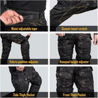 Мужские тактические штаны multicam с наколенниками G3 Combat IDOGEAR, брюки камуфляж Rip Stop черный мультикам, 6933451-L - изображение 6