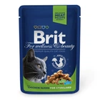 Вологий корм Brit premium для стерилізованих котів з куркою 100 г