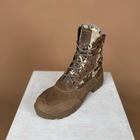 Тактичні берці натуральна шкіра та хутро койот піксель, двохкомпонентна підошва тактичне взуття 42 - зображення 3