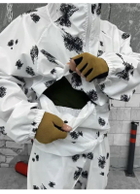 Чоловічий водонепроникний Зимовий маскувальний костюм Клякса Білий (Маскхалат) розмір Л - зображення 4