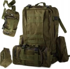 Штурмовой рюкзак Тactic 50-60л Полиэстер Зеленый (Kali) - изображение 4