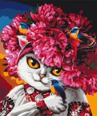 Картина за номерами Квітуча кішка (BS53223) Brushme 40x50 см Brushme