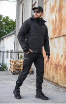 Куртка тактична Хантер Софтшелл чорна на сітці No Brand 46 ( 542 ) - зображення 7