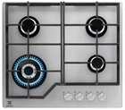 Electrolux Варильна поверхня газова на склі, 60см, чавун, сріблястий