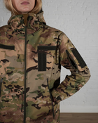 Женская военная тактическая куртка SoftShell трехслойная осень/зима р. M Мультикам - изображение 7