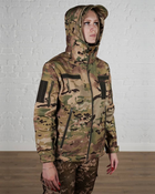 Женская военная тактическая куртка SoftShell трехслойная осень/зима р. S Мультикам - изображение 2