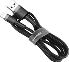Kabel Baseus Cafule Cable USB for Lightning 2.4A 0.5M Czarny+Szary (CALKLF-AG1) - obraz 1