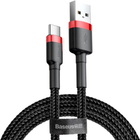 Kabel Baseus Cafule Cable USB for Type-C 2A 3 m Czerwony/Czarny (CATKLF-U91)